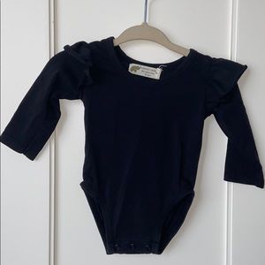 Monica + Andy ruffle shoulder bodysuit